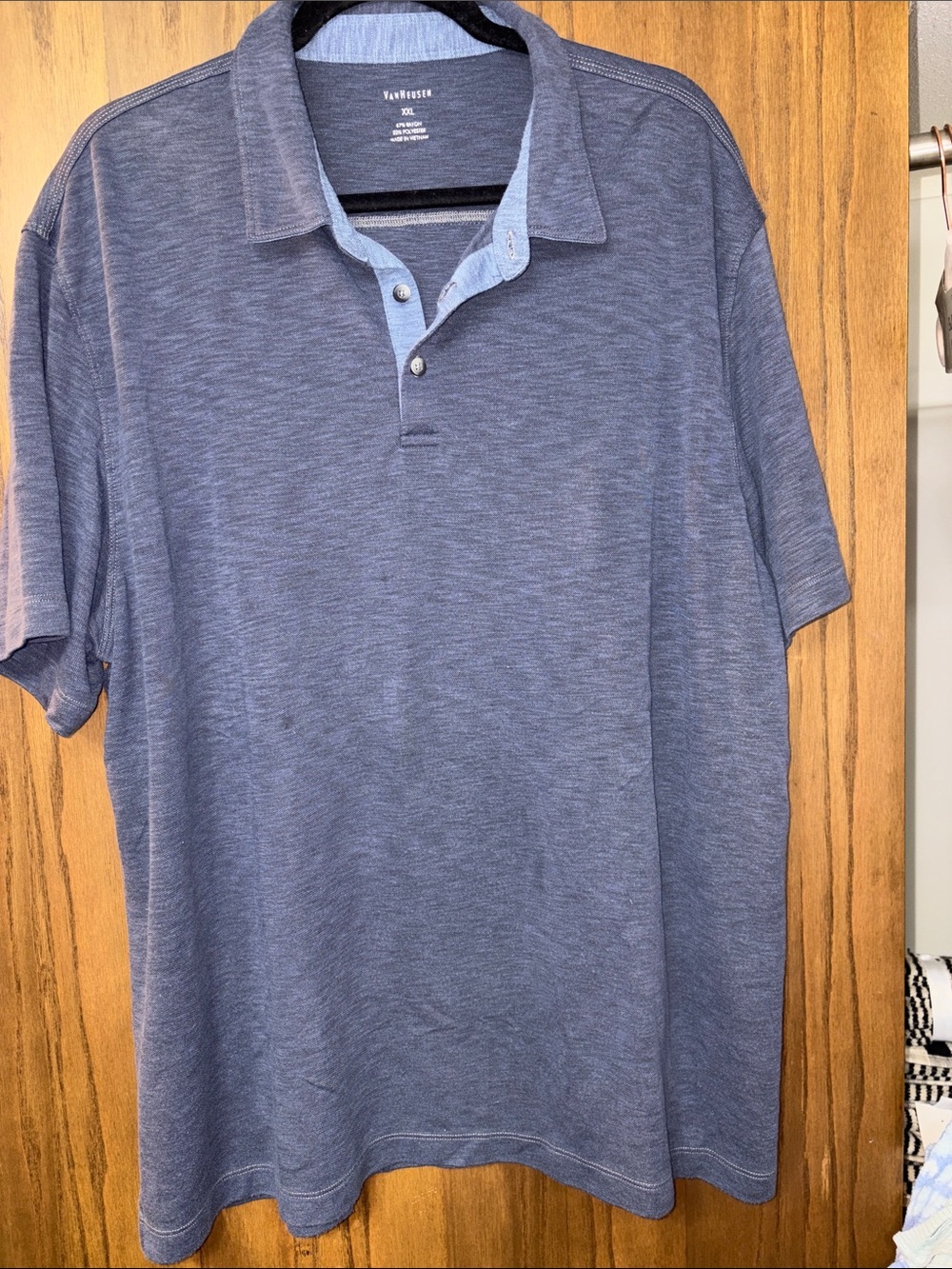 Van Heusen Men's Polo in Heather Slate Blue